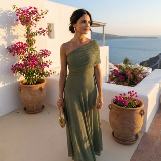 Uma - Vestido largo fluido con diseño elegante