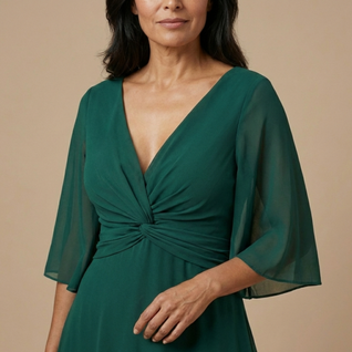 Lucía - Vestido de chiffon con escote en V
