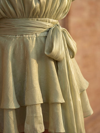 Vestido Corto Volantes