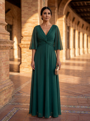 Lucía - Vestido de chiffon con escote en V
