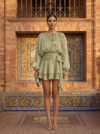 Vestido Corto Volantes