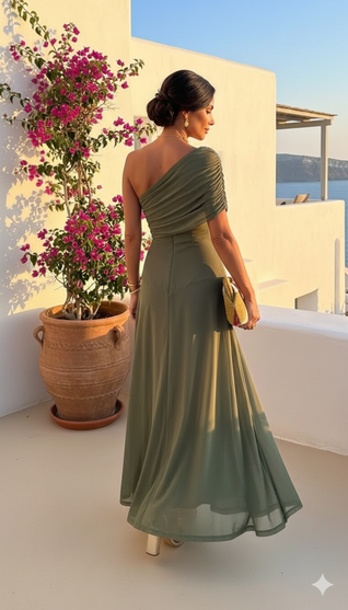 Uma - Vestido largo fluido con diseño elegante