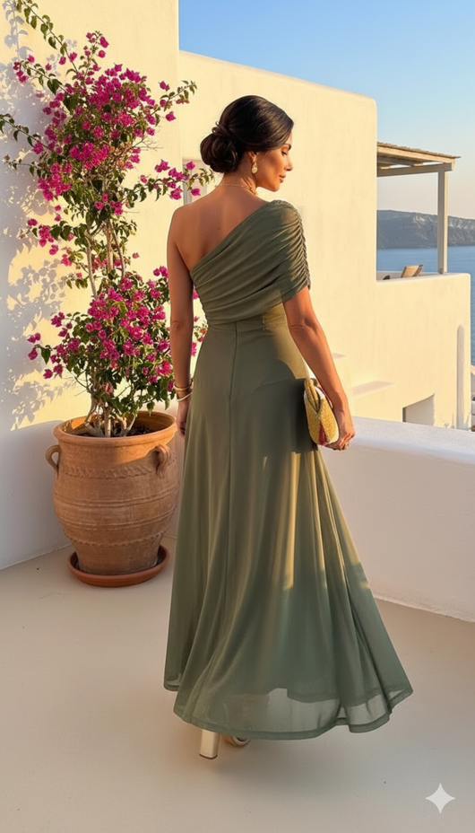 Uma - Vestido largo fluido con diseño elegante