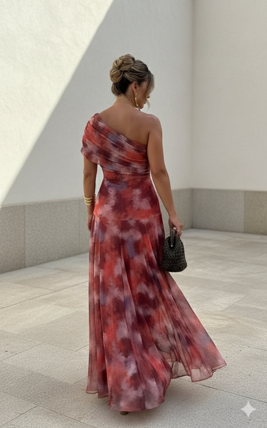 Uma - Vestido largo fluido con diseño elegante